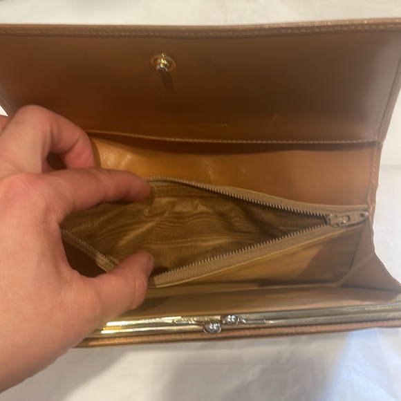 Celine CELINE Long Wallet Triomphe Macadam Pattern Folded Women's PVC Brown Tan - Picture 8 of 10